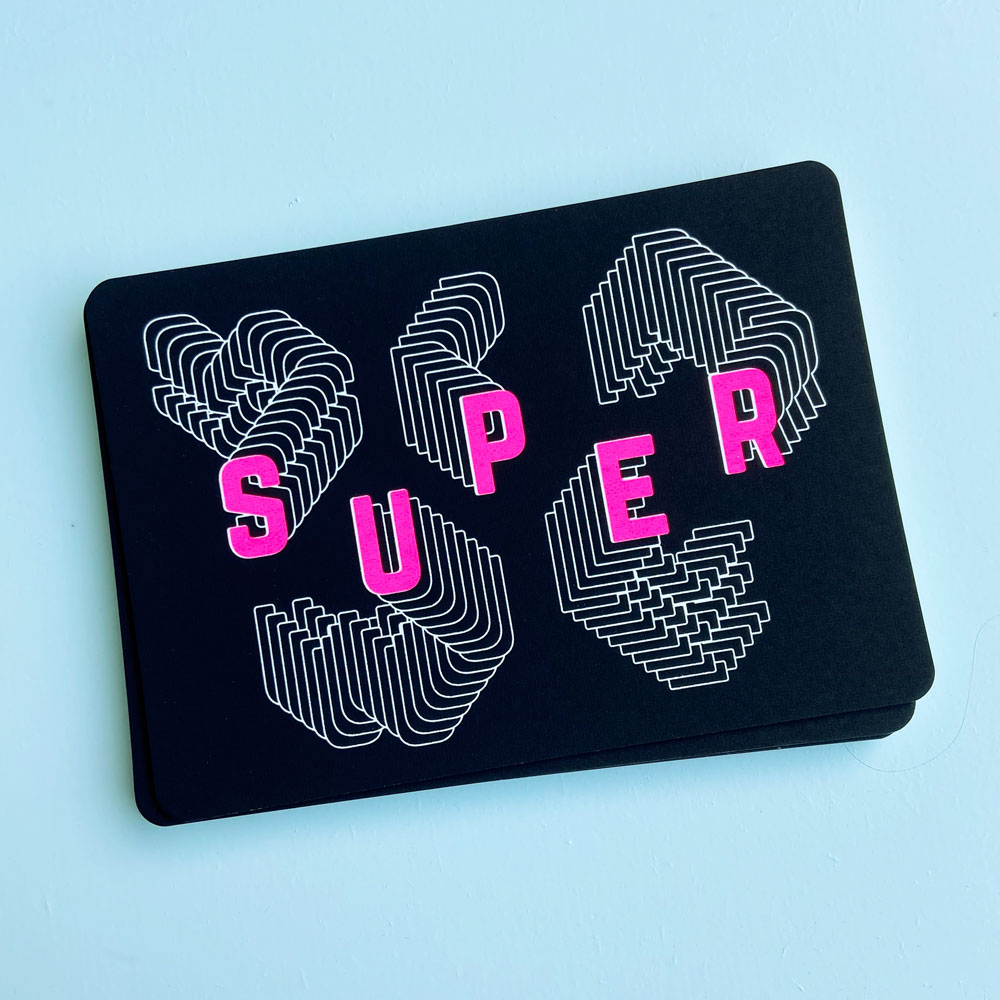 Zeefdruk wenskaart SUPER