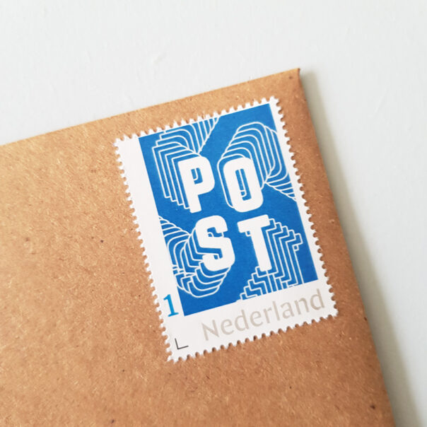 Postzegel in stijl - blauw