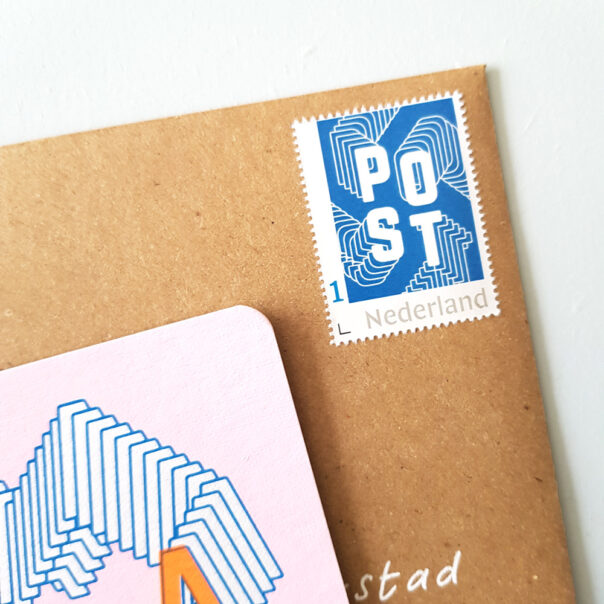 Postzegel in stijl - blauw