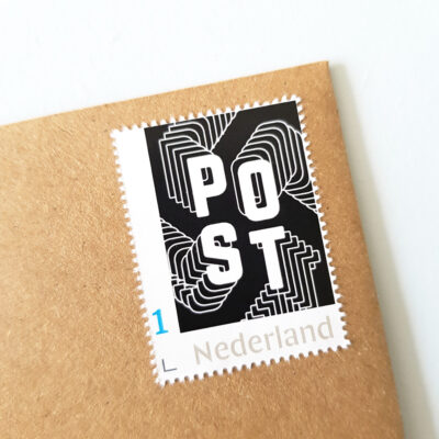 Postzegel in stijl - zwart