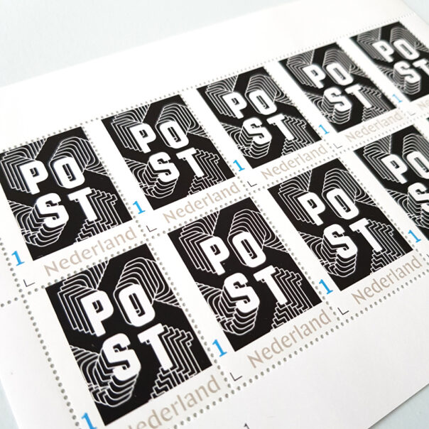 Postzegels in stijl - zwart