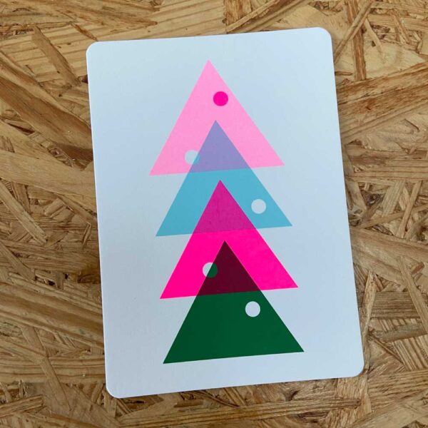 Gezeefdrukte grafische kaart kerstboom