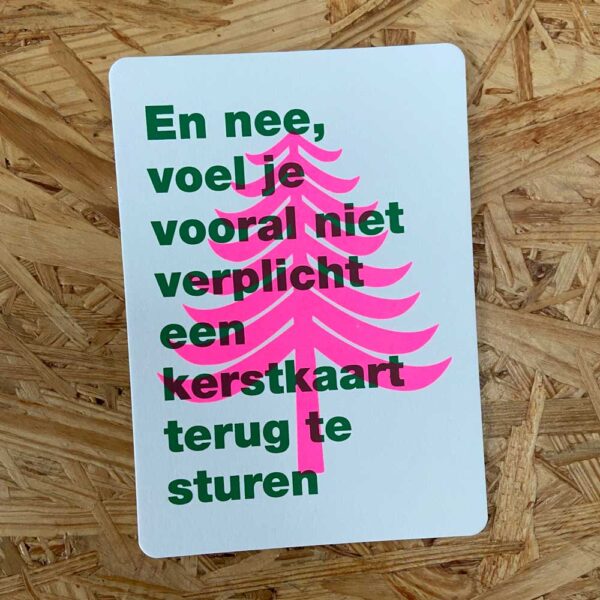 Gezeefdrukte kerst-/ nieuwjaarskaart