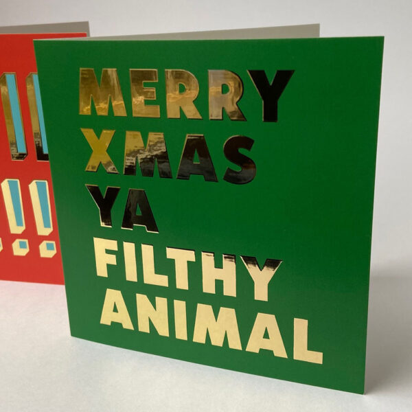 Dubbele wenskaart MERRY XMAS YA FILTHY ANIMAL