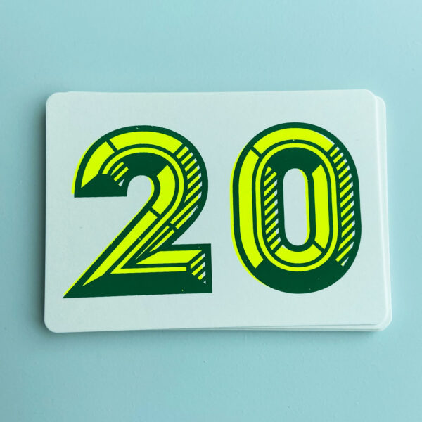 Zeefdruk wenskaart 20 - groen/geel