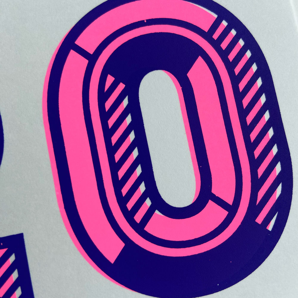 Zeefdruk wenskaart 20 - paars/roze - Afbeelding 3