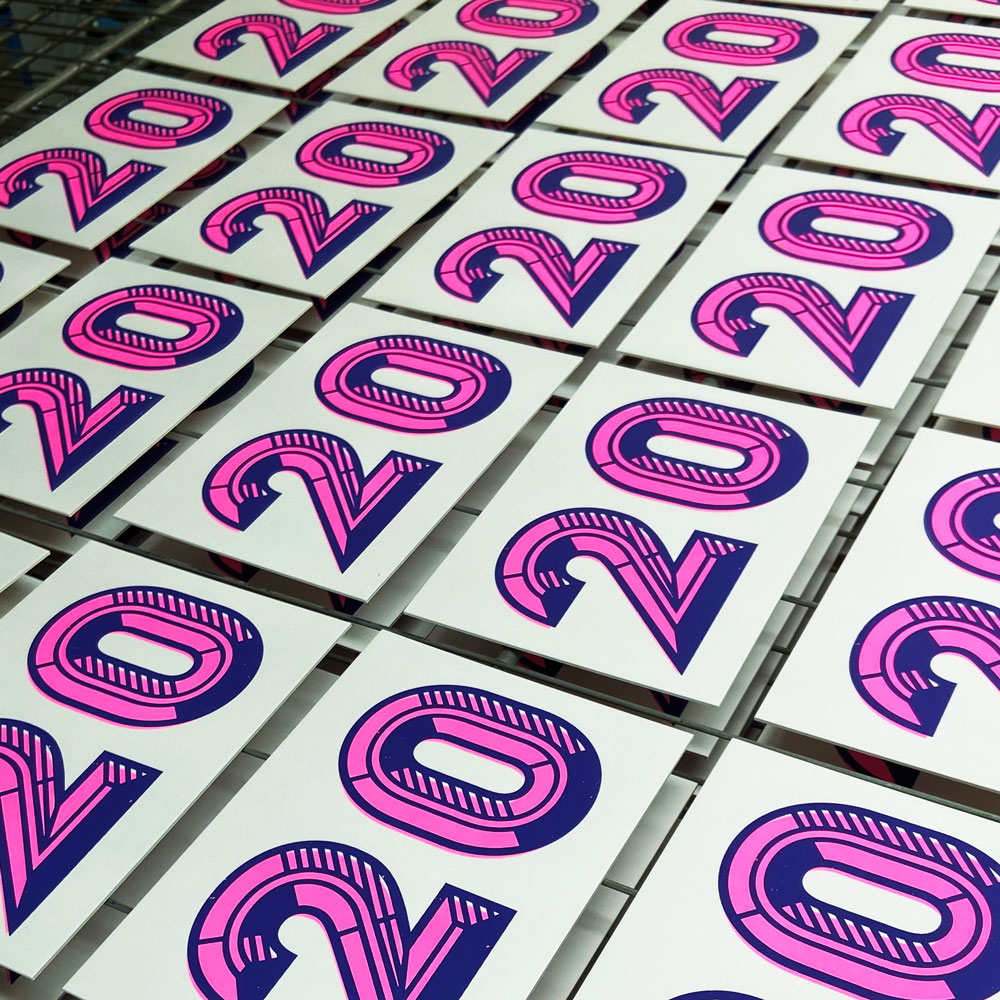 Zeefdruk wenskaart 20 - paars/roze - Afbeelding 6