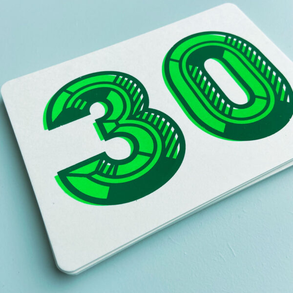Zeefdruk wenskaart 30 - groen