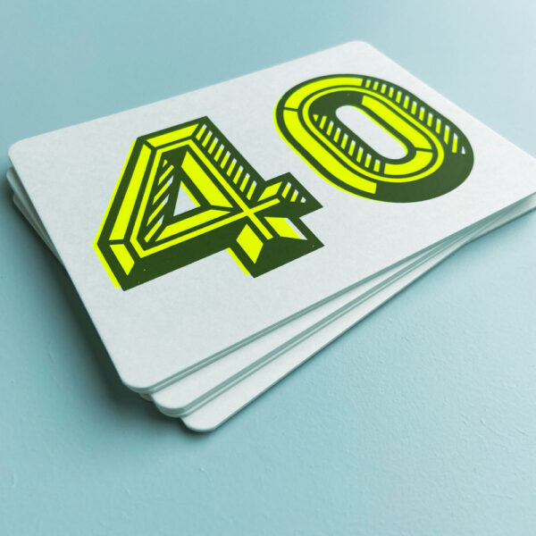 Zeefdruk wenskaart 40 - groen/geel