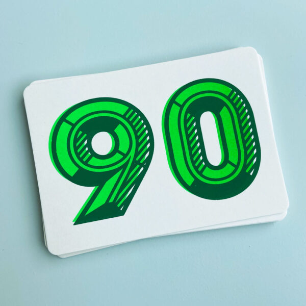 Zeefdruk wenskaart 90 - groen